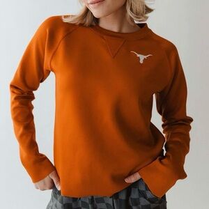 ALBION Texas Burnt Orange Neo Long Sleeve Seatshirt with Logo Sz Xs